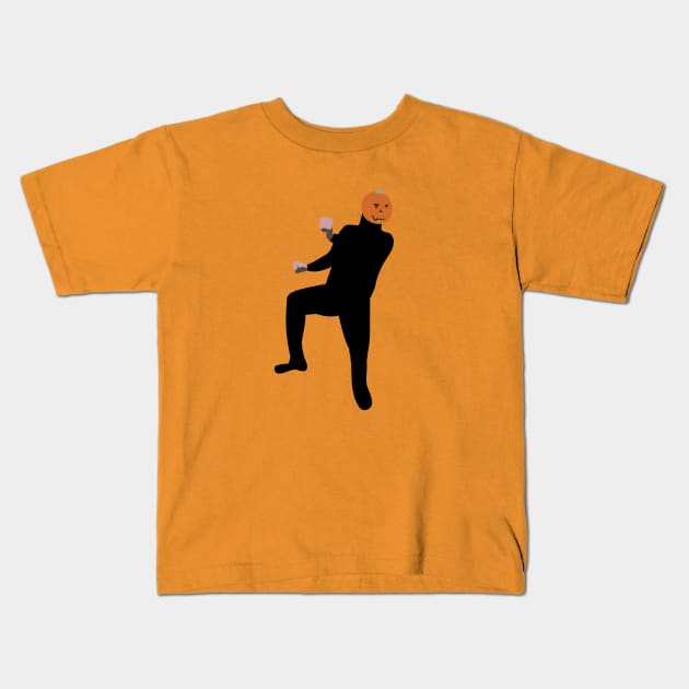 Dancing pumpkin man Kids T-Shirt by Cat Bone Design